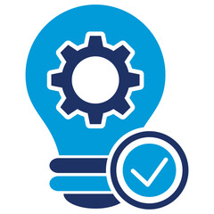 solution flat blue icon