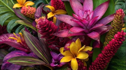 Vibrant Bouquet Tropical Flowers