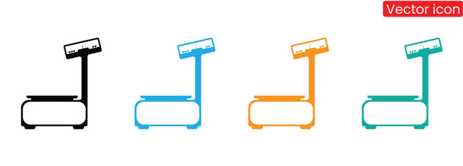 Vibrant medical scales ready for patient weight management,Scale Icons Balance Symbols Black and White Color Vector Design,