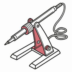 Illustration of a soldering iron with stand isolated on