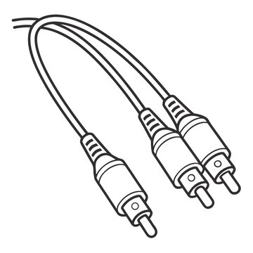 Audio video rca cable isolated on for connecting devices