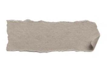 Torn paper strip on transparent background creating texture and space for message with ripped edge