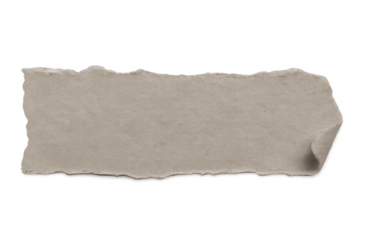 Torn paper strip on transparent background creating texture and space for message with ripped edge