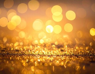 Golden Bokeh Lights Background
