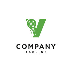 Letter V Paddle Logo Icon Vector