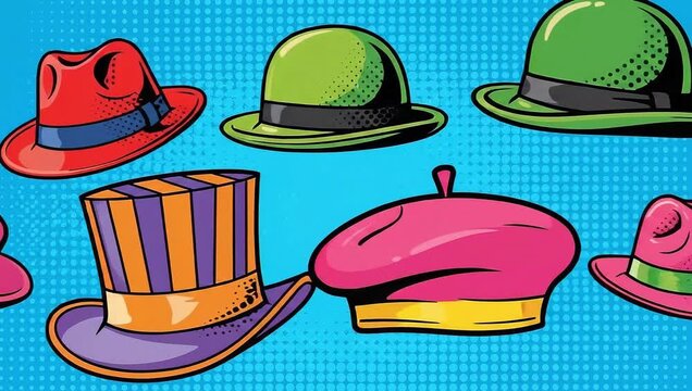 national hat day pop art hats fashion accessories animation
