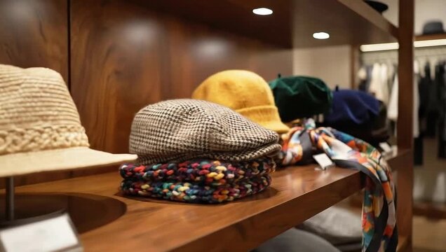 national hat day stylish and accessory display in fashion boutique
