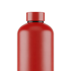 Red bottle with black accent isolated on a transparent background