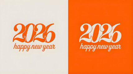 Vibrant 2026 New Year Greeting Graphic Design with Retro Typography and Cheerful Colors, Perfect for Festive Celebrations and Future-Focused Marketing