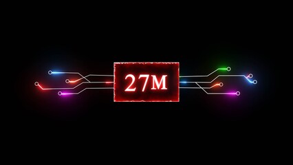 Thank you, 27M followers. Celebration social media followers. Neon subscriber celebration.