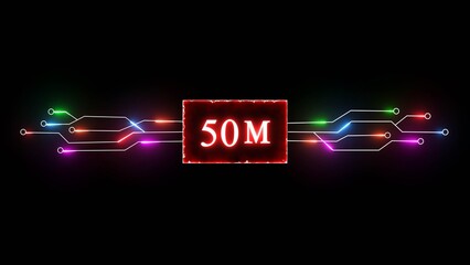 Thank you, 50M followers. Celebration social media followers. Neon subscriber celebration.