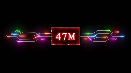 Thank you, 47M followers. Celebration social media followers. Neon subscriber celebration.