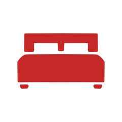 Bed icon illustration for hotel and bedroom design／ホテルやベッドルームデザイン向けのベッドアイコンイラスト