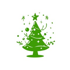 Christmas Tree Silhouette Illustration / クリスマスツリーのシルエットイラスト	