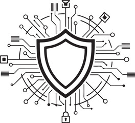 Obraz premium Cybersecurity Shield unque design vector