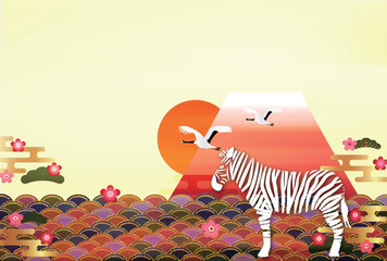 Obraz premium 午 年賀状 干支 背景