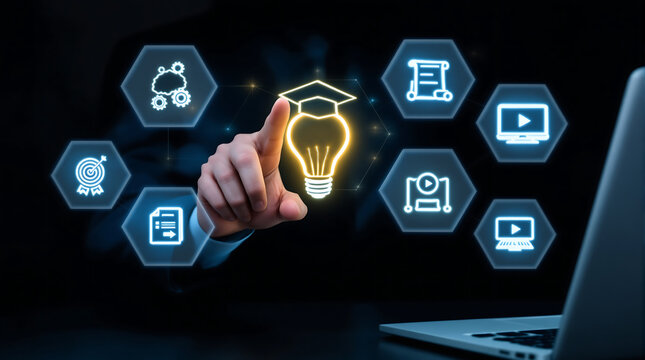 Online learning platform digital education courses and e learning system for knowledge and skills growth