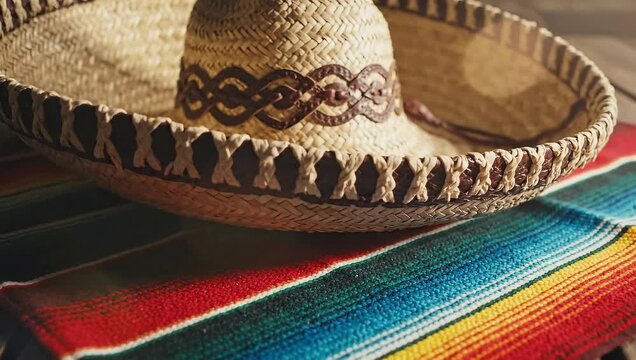 national hat day traditional mexican sombrero colorful serape
