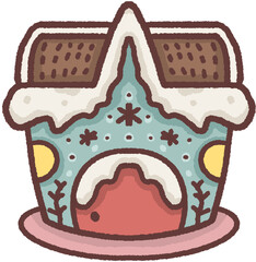 Cute snow house illustration