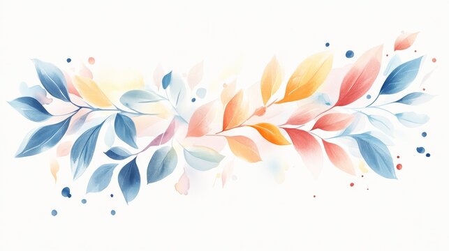 21.Hand-drawn floral brush strokes intertwining with soft watercolor splashes, forming a contemporary botanical illustration with an organic, free-flowing artistic feel.