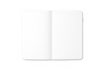 Blank open paper with rounded corners on transparent background creating a mockup for documents, brochures, or books