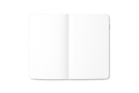Blank open paper with rounded corners on transparent background creating a mockup for documents, brochures, or books