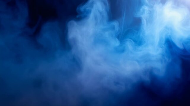 Dramatic Blue Smoke Background for Creative Design and Visual Effects
