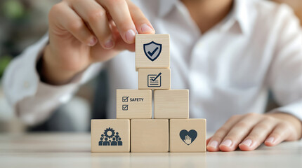 Understanding risk management building blocks for business safety and security strategy concept
