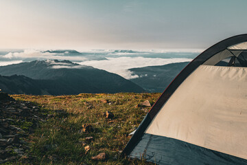 camping in the mountains