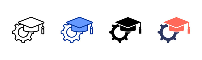 Basic Education icon set multiple style collection