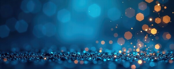 Golden sparkles ascend on a vibrant blue holiday background Ideal for festive designs , festive, illustration