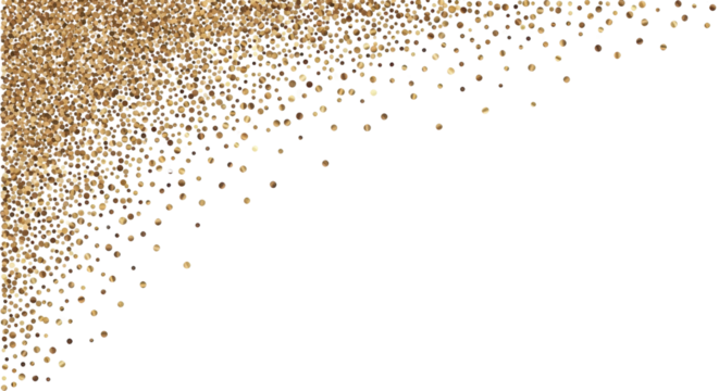 Gold glitter stars abstract background isolated on Transparent Background