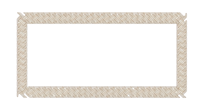 Woven rope border frame isolated on Transparent Background