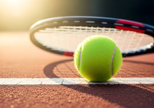 tennis ball on a tennis court