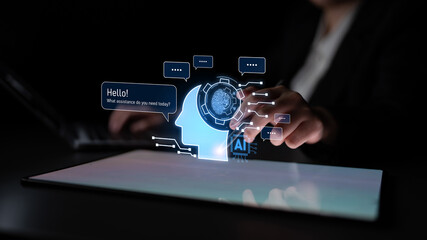 Conversational AI assistant enhances chatbot interaction. AI assistant supports queries, answers instantly, AI assistant improves experience, and AI assistant drives engagement. Latch