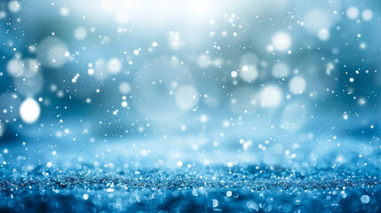 pure white snowy bokeh background, soft floating snow particles