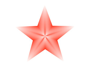 A bright red star shape with a gradient effect on a black background