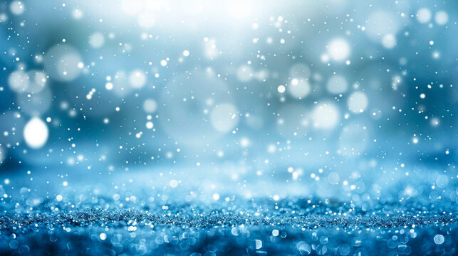 pure white snowy bokeh background, soft floating snow particles
