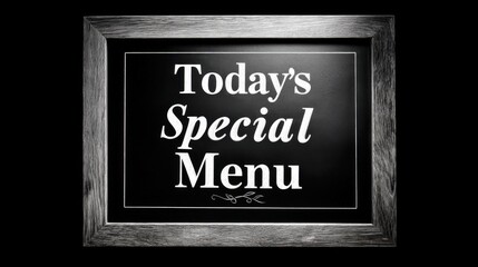Today's Special Menu Board Displaying Handwritten Special Offerings
