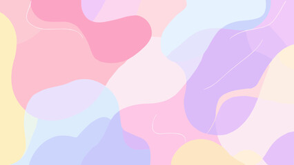 Pastel Abstract Background with Soft Overlapping Organic Shapes and Lines.