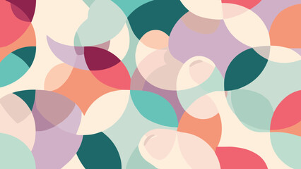 Overlapping Abstract Geometric Shapes in Pastel Colors Modern Design.