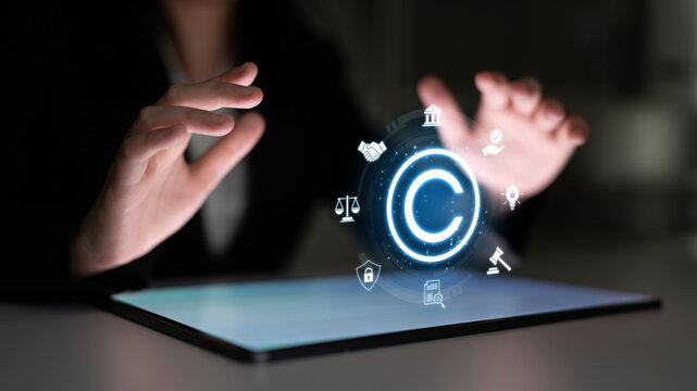 Copyright protection highlights copyright, intellectual property, and legal ownership through law, verification, and secure digital rights Latch