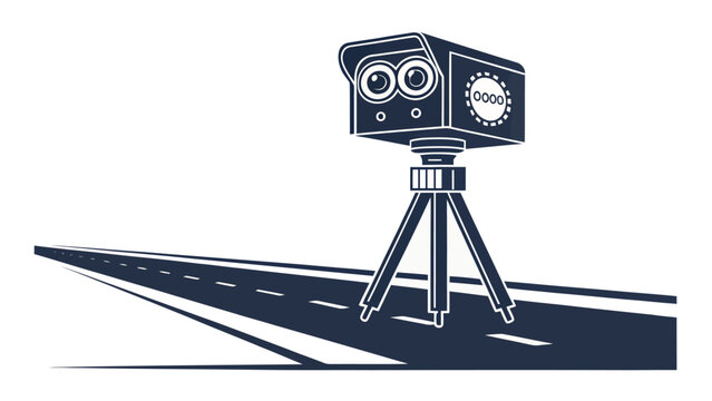 Speed camera on the road warns drivers to slow down, promoting safe driving and accident prevention for a secure journey with traffic enforcement