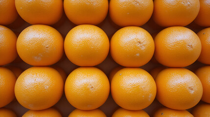 Mandarin oranges in stacks.