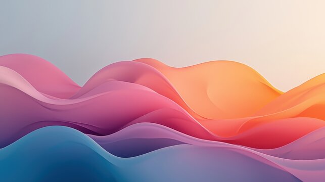 Wellness meditation positivity concept. Colorful abstract waves in gradient hues blend harmoniously across the canvas. - Powered by Adobe