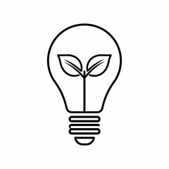 light bulb with green leaf, light bulb with leaf, eco light bulb, 