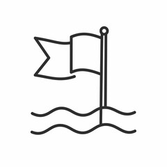 flag wave icon simple flat vector