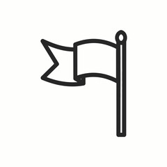 flag wave icon simple flat vector