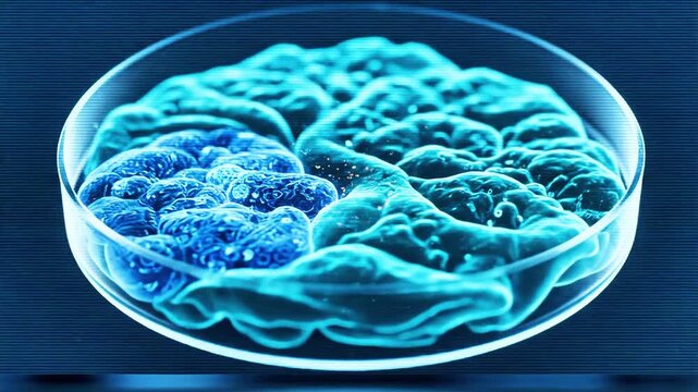 A glowing, ethereal cluster of aqua tendrils and energy within a clear, round vessel - Powered by Adobe