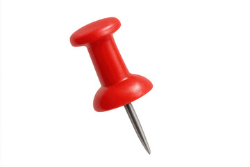 Red push pin holding importance, marking location, or fixing memo on a transparent background